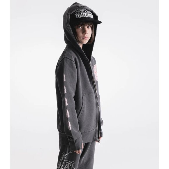 Nununu x Mr. Cartoon Zipup Hoodie in Grey - Picture 3 of 5